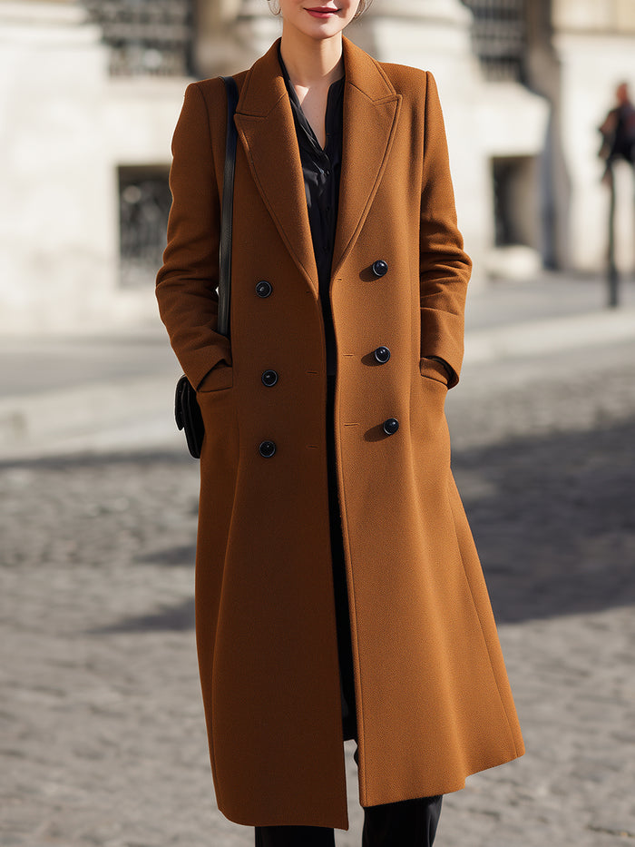 Double-Breasted Tailored Wool Coat