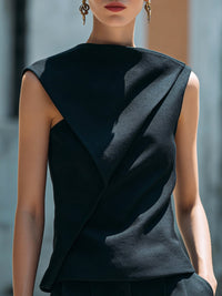 Asymmetric Sculpted Sleeveless Top