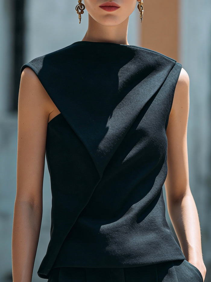 Asymmetric Sculpted Sleeveless Top