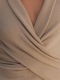Taupe Draped Knit Wrap Top