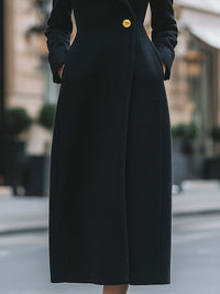 Elegant Single-Breasted Long Coat