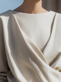 Minimalist Two-piece Sweatshirt With Draped Front