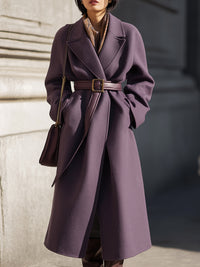 Premium Wool Wide Lapel Tie Coat