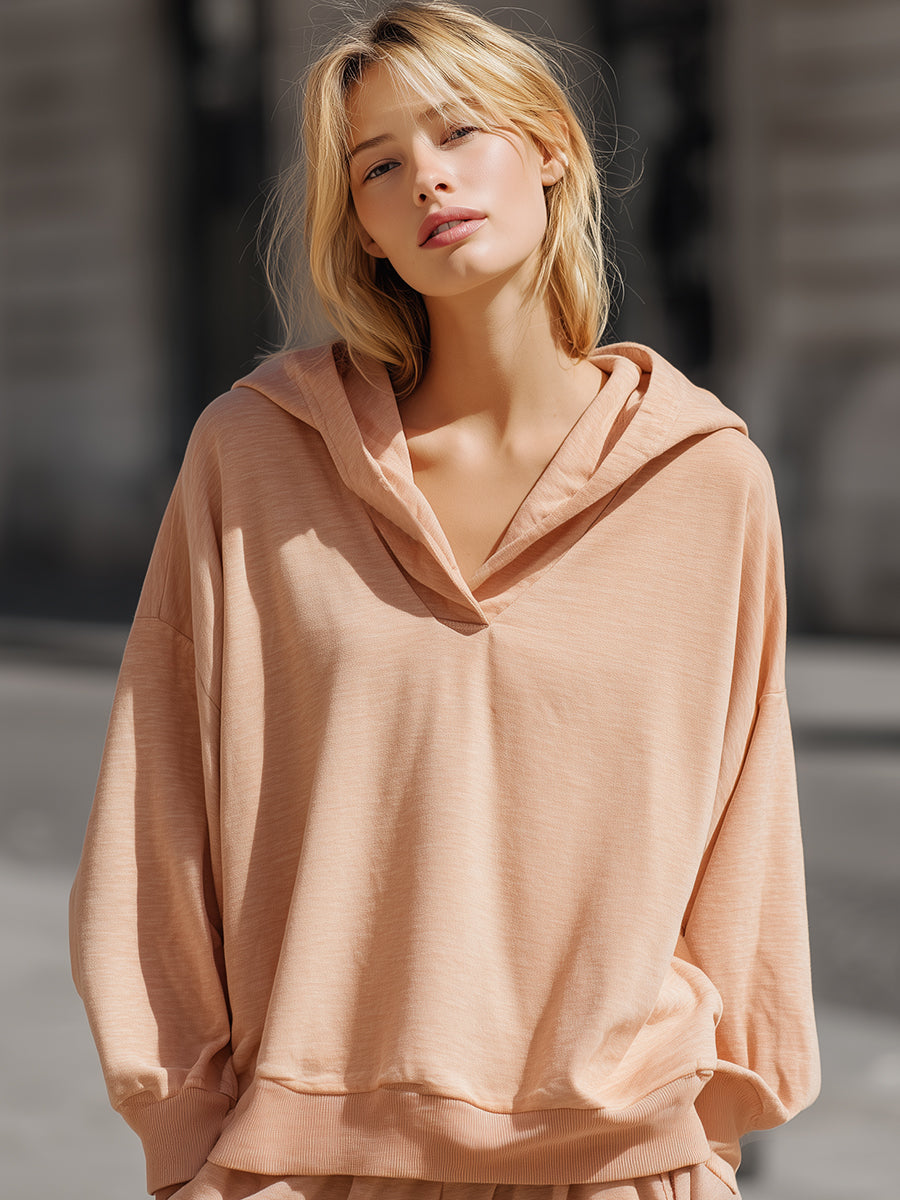 Apricot Relaxed Hoodie Sweatshirt