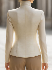 Ladies Stand Collar Zipper Jacket