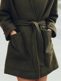 Casual Belted Wrap Coat