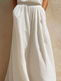 Minimal Sleeveless Top & Fluid Maxi Skirt Two-Piece Set