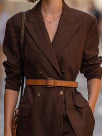 Belted Double-Breasted Blazer