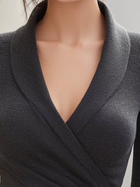 Ribbed Wrap Knit Top