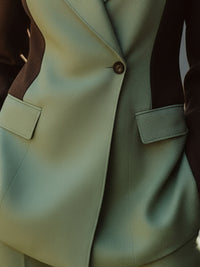Colorblock Double-Breasted Blazer