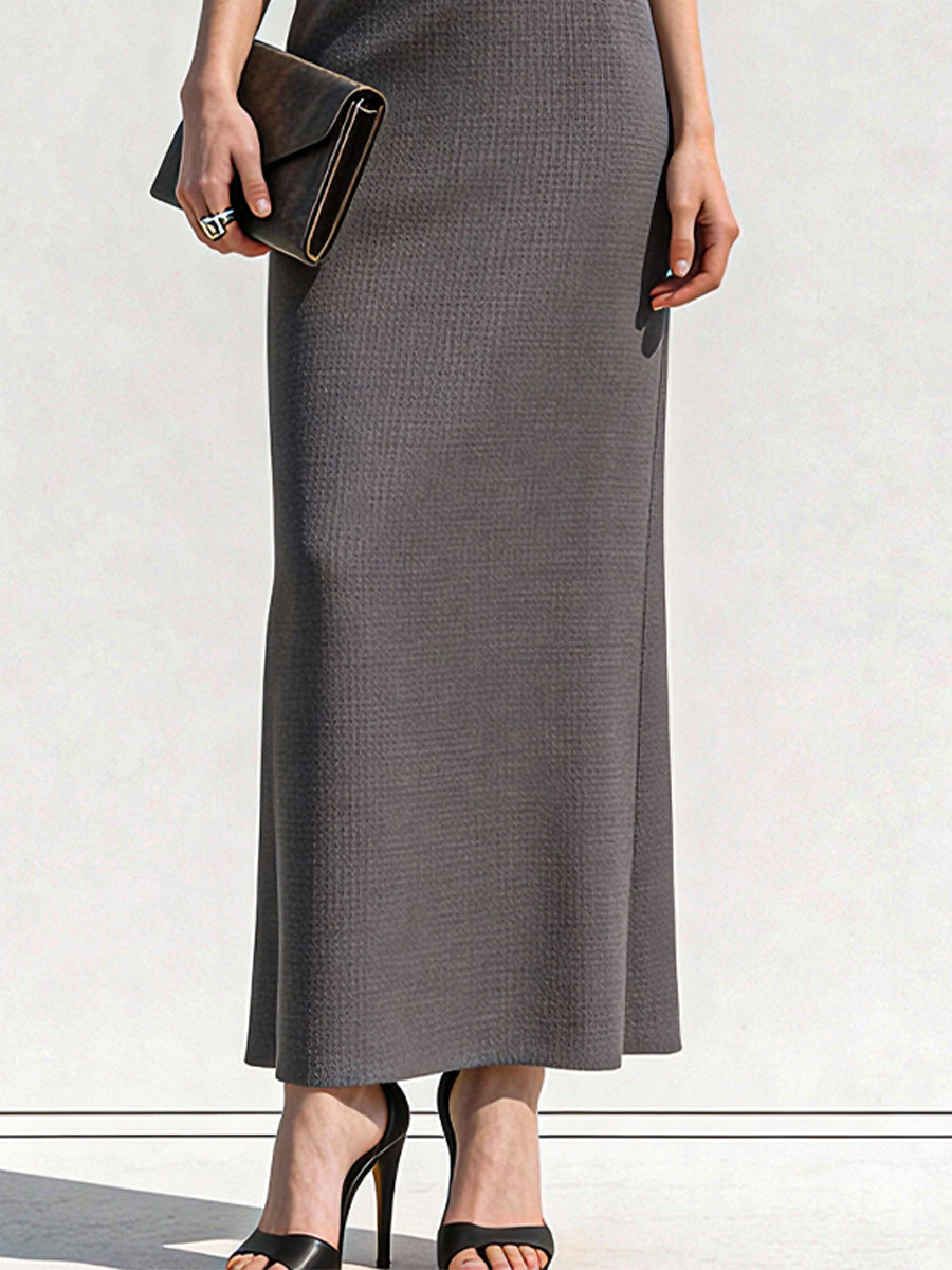 Sleeveless Wrap-Neck Tailored Maxi Dress