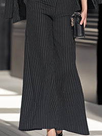 Elegant Pinstripe Suit Vest Wide-leg Pants Three-piece Suit
