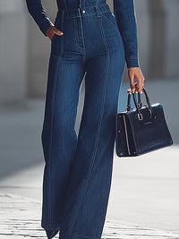 Denim Tailored Utility Jumpsuit