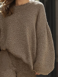 Oversized Knit Sweater And Wide-Leg Pants Set