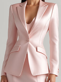 Satin Blazer And Floor-Length Skirt Set