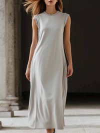 Minimalist Sleeveless A-Line Maxi Dress