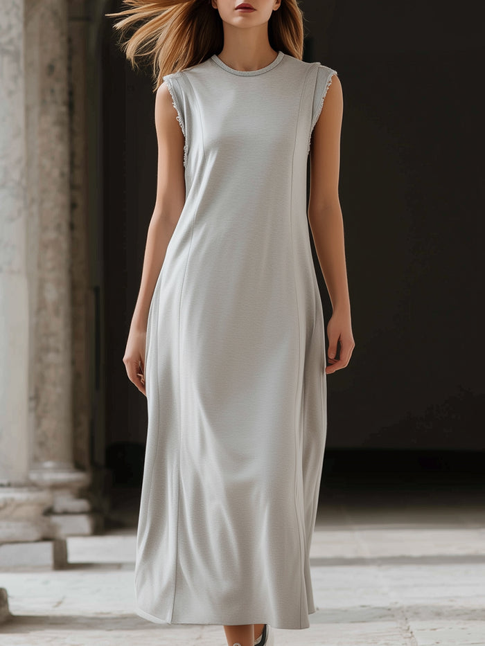 Minimalist Sleeveless A-Line Maxi Dress