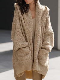 Oversized Hooded Chunky Knit Cardigan