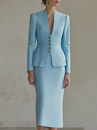 Structured Blazer And Pencil Skirt Set
