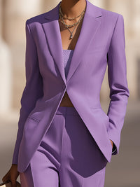 Single-Breasted Tailored Pantsuit Set
