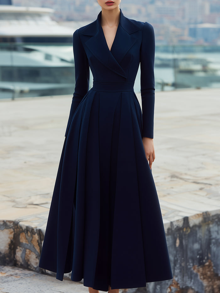 Midnight Elegance Longline Blazer Dress