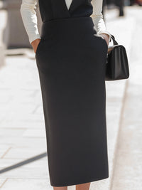 Off-White Turtleneck Layered Sleeveless Midi Dress With Contrast