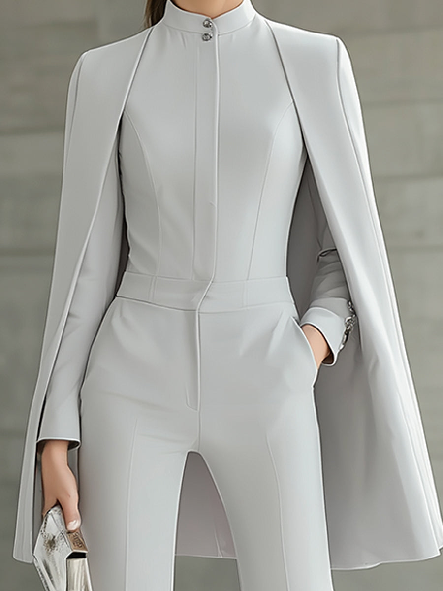Elegant White Cape Set