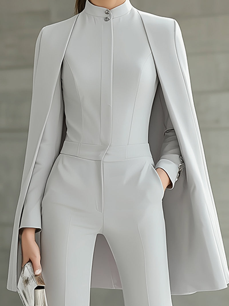 Elegant White Cape Set