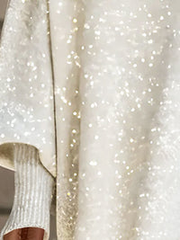 Ivory Sequin Oversized Knit Sweater