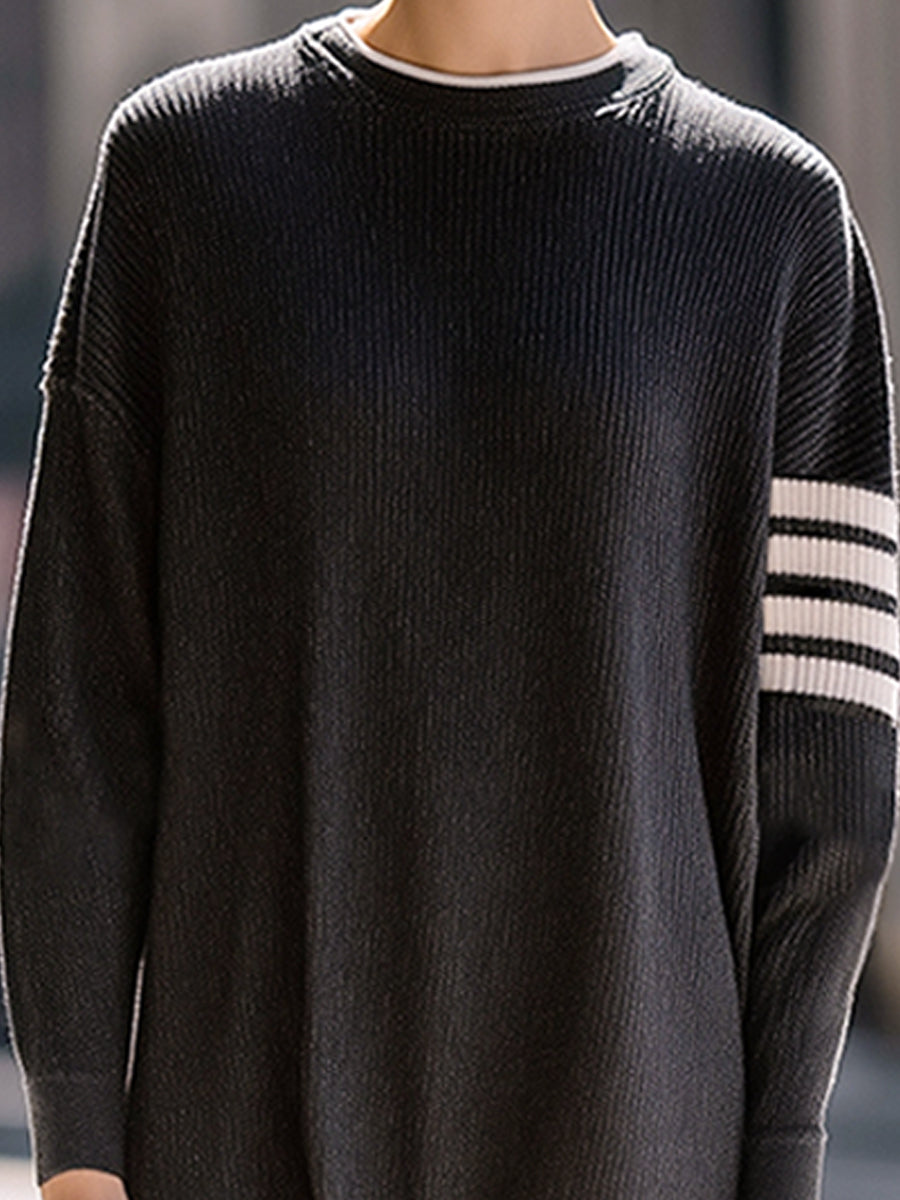 Stripe-detail Ribbed-knit Dress