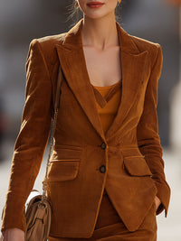 Old Money Style Corduroy Blazer