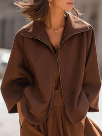 Minimalist, Old-money Casual Zip-up Jacket