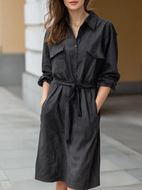Belted Utility Shirt Dress