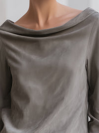 Soft Drape Boat Neck Blouse