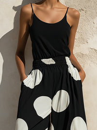 Relaxed Camisole & Polka Dot Wide-Leg Trouser Set