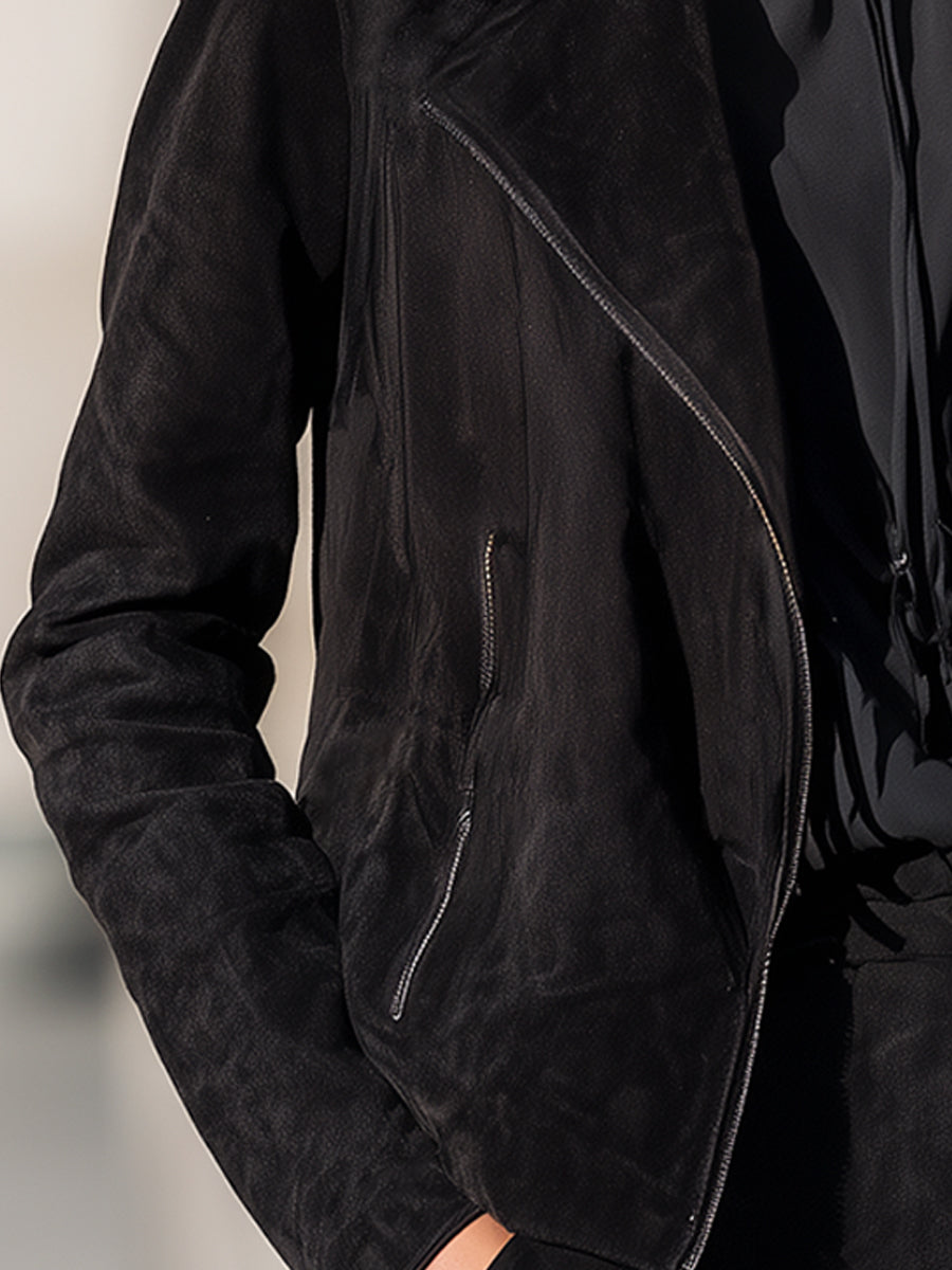 Black Suede Biker Jacket