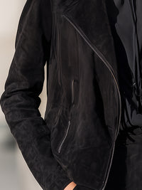 Black Suede Biker Jacket