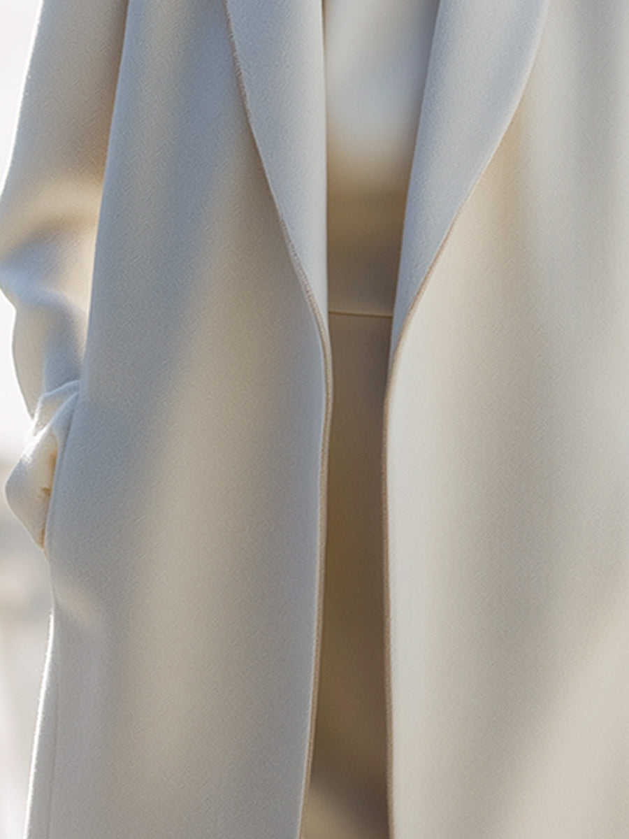 Minimalist Wool-Blend Longline Coat