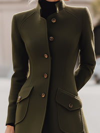 Stand-Collar Tailored Coat