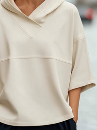 Hooded Short-Sleeve Minimalist Top