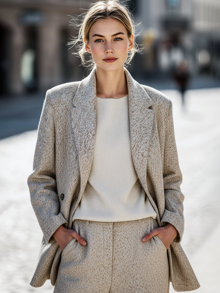 Textured Wool-Blend Blazer