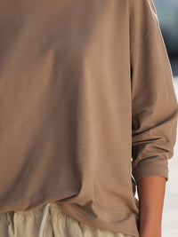 Relaxed Long-Sleeve Woven Blouse