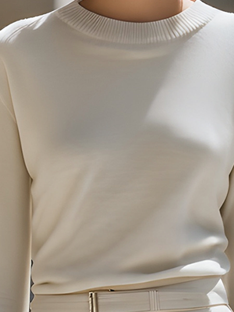 Pleated Sleeve Relaxed Sweater