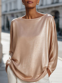 Satin-Soft Dolman Sleeve Luxe Blouse