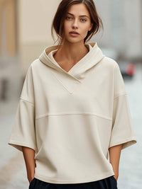 Hooded Short-Sleeve Minimalist Top