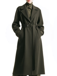 Olive Green Belted Longline Coat