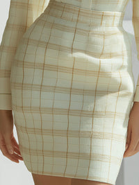 Cream Check Tweed Shirt Dress