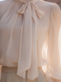 Elegant Bow-Tie Chiffon Blouse