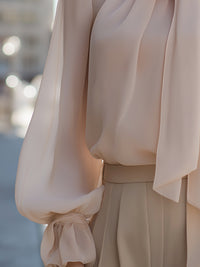 Elegant Bow-Tie Chiffon Blouse
