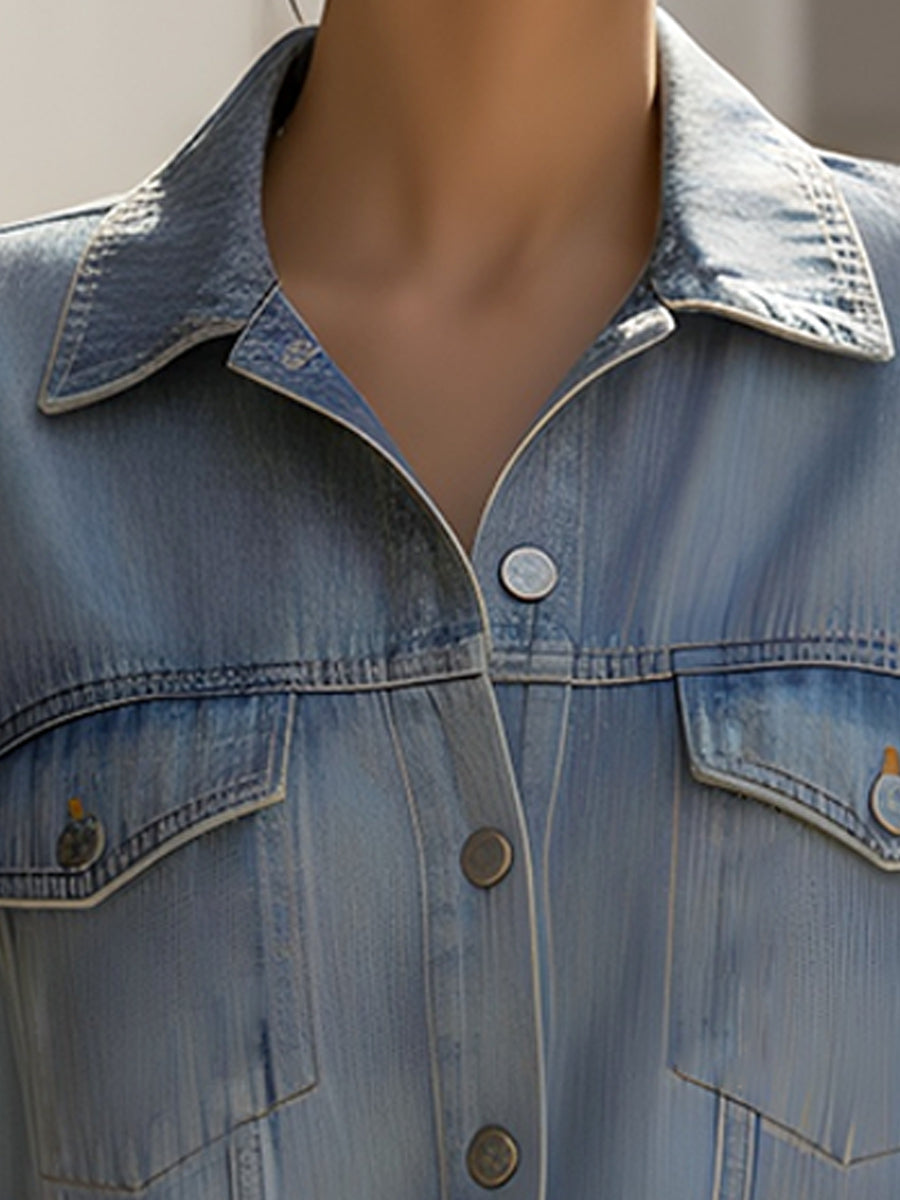 Light Blue Oversized Denim Shirt